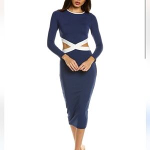 COLETTE ROSE Cutout Midi Dress In Blue Size MEDIUM